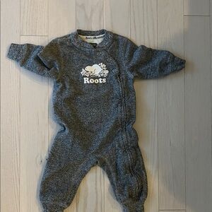 Roots Charcoal Kids Footie One Piece
